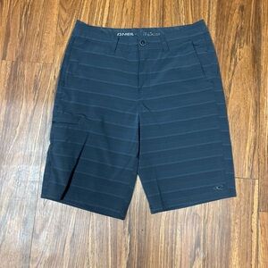 O’Neill Hybrid Shorts Men’s Size 30 Navy Gray Striped Swim Surf Casual